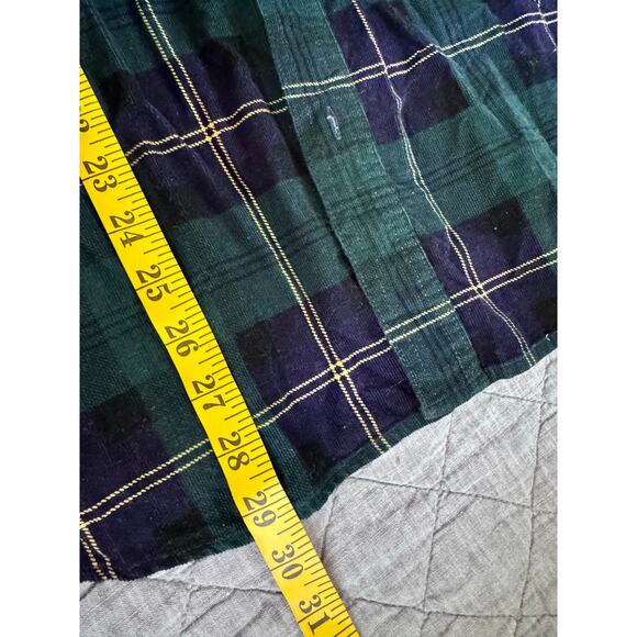 Disney Tigger Blue Green Plaid Corduroy Men XL Button Down Long Sleeve Shirt - Picture 6 of 6